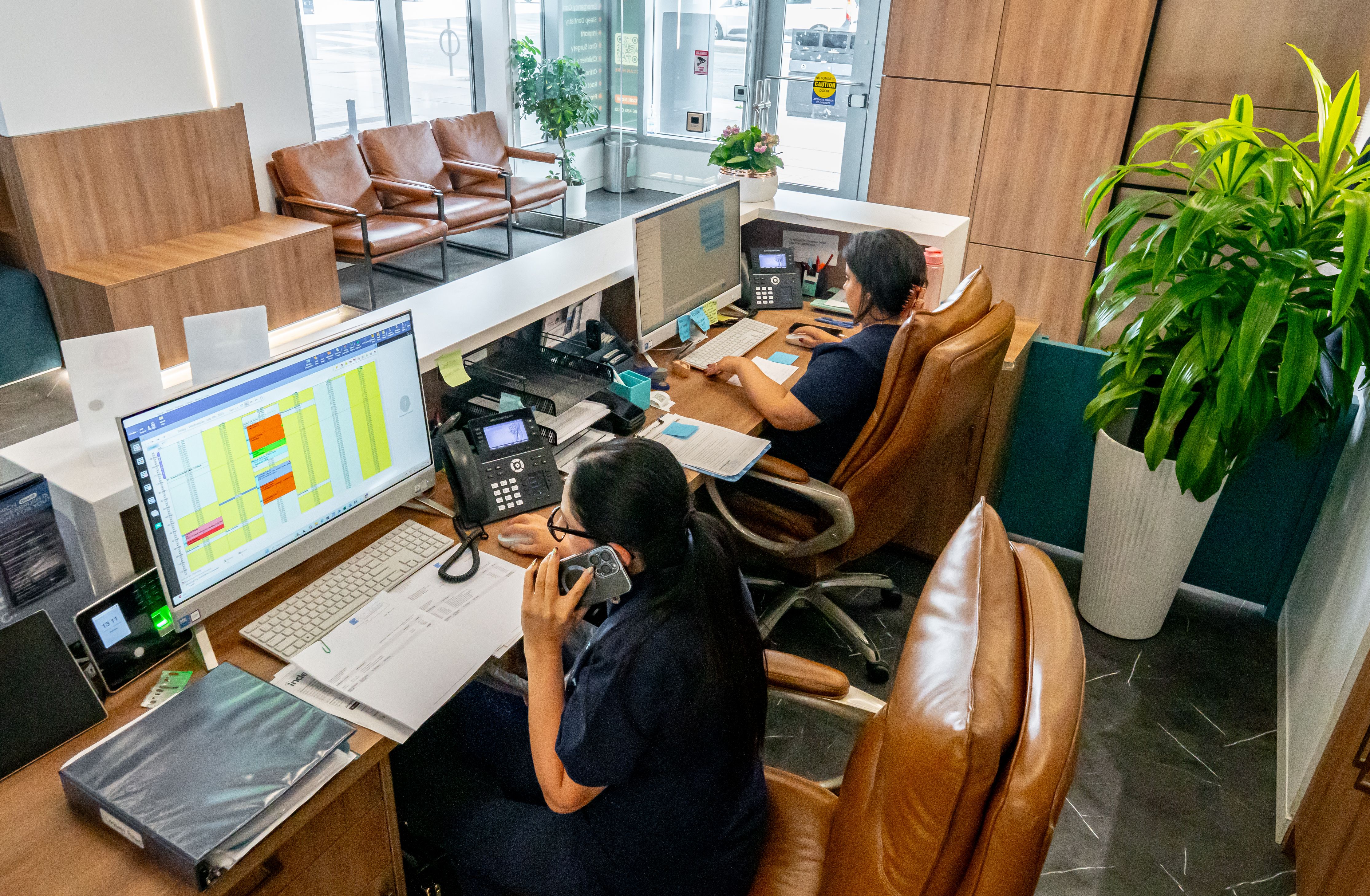 The Dentix24 reception team at work in the North York clinic